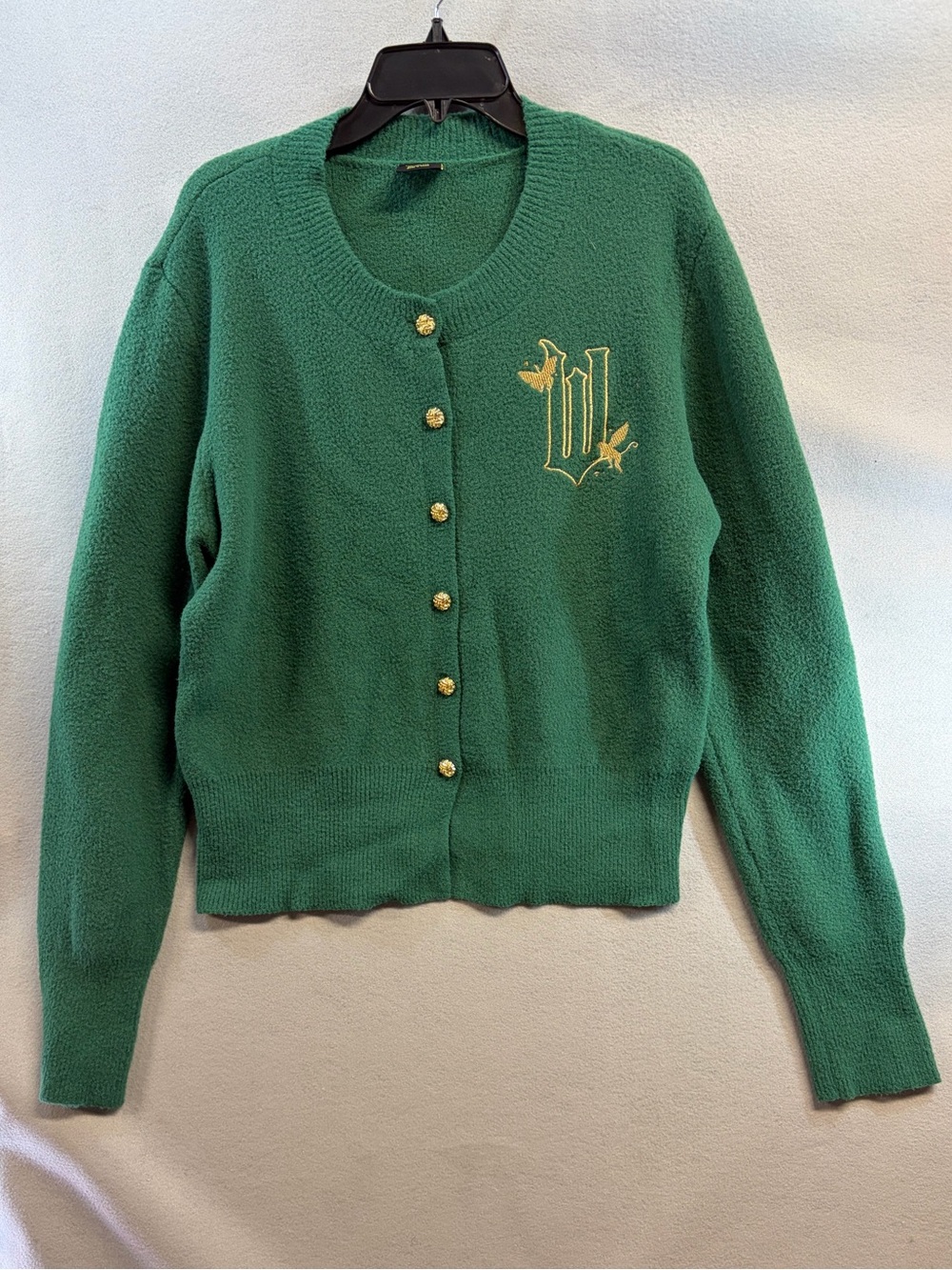 Wicked x Paul Tazewell Green Embroidered Crewneck Button-Up Cardigan Sweater XXL